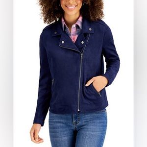 Suede navy Jacket